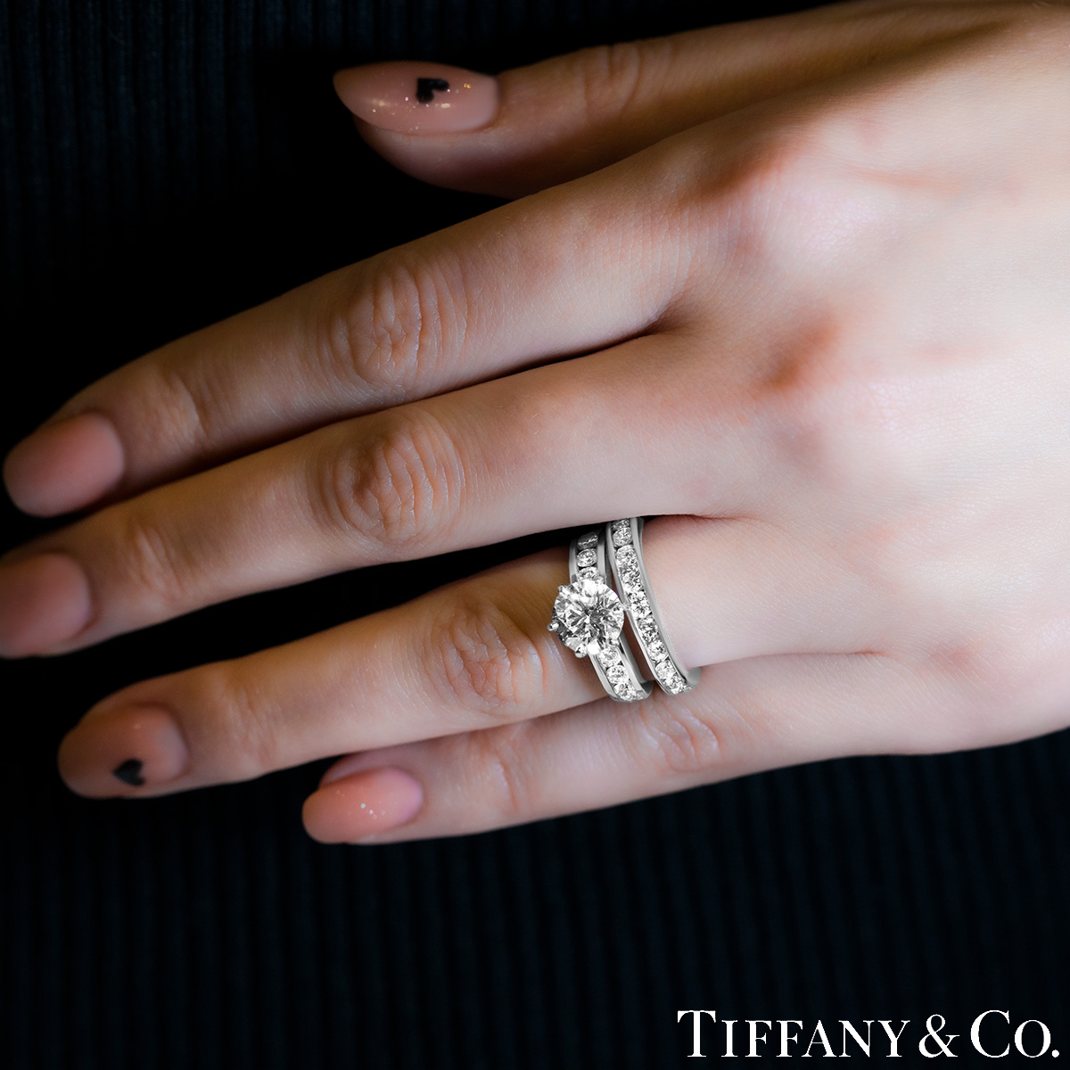 Tiffany & Co. Platinum Diamond Ring 2.04ct F/VS1 XXX with Diamond Full Eternity Ring